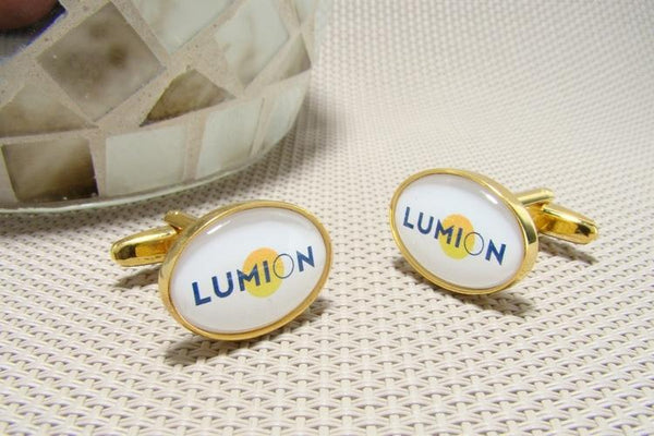 Manchetknopen  met uw eigen Logo - Ovaal Goudkleurig