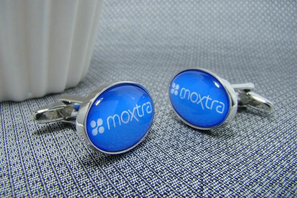 Manchetknopen met uw eigen Logo - Ovaal Zilverkleurig