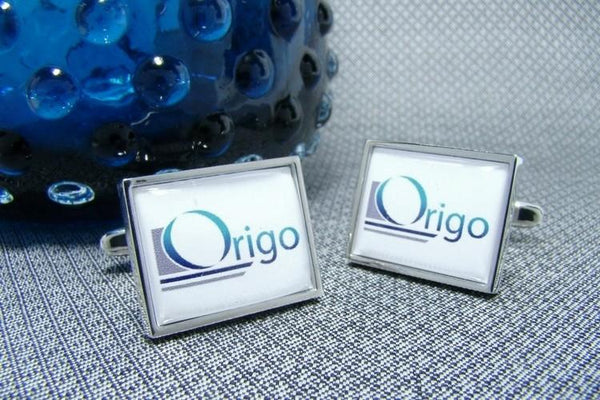 Manchetknopen met uw eigen Logo - Rechthoek Zilverkleurig