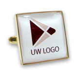Manchetknopen met uw eigen Logo - Vierkant Goudkleurig