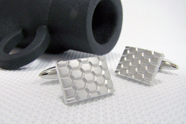 Manchetknopen Metaalplaat Zeshoek