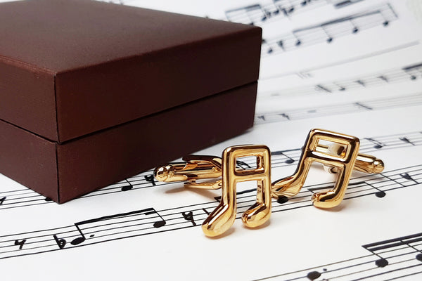 Manchetknopen Muzieknoten Goudkleurig