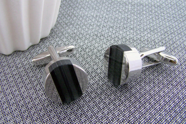 Manchetknopen Black lines