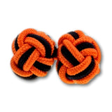 Manchetknopen Donkerblauw met oranje Gevlochten