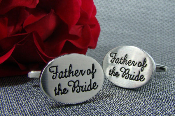 Manchetknopen Father Of The Bride mat staal