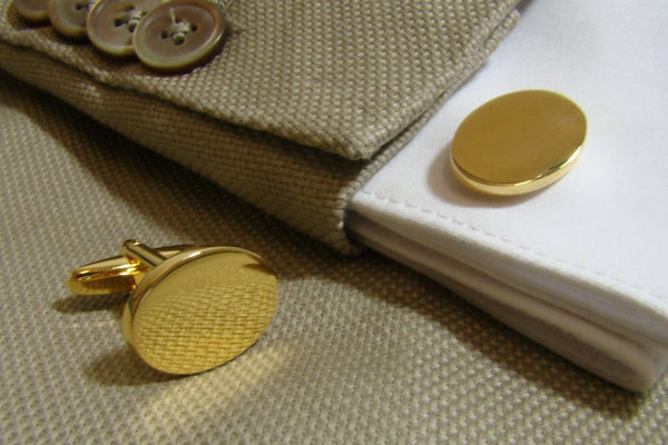 Manchetknopen Classic Ovaal Goudkleurig Glans