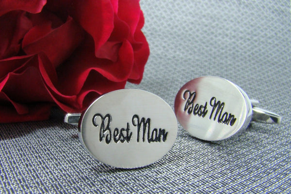 Manchetknopen Best Man Mat Staal
