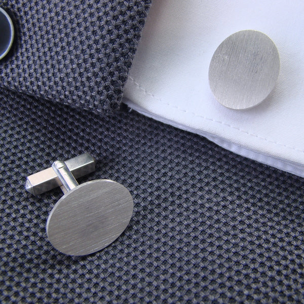 Zilveren Manchetknopen Ovaal met uw Familiewapen gravure- Sterling Zilver