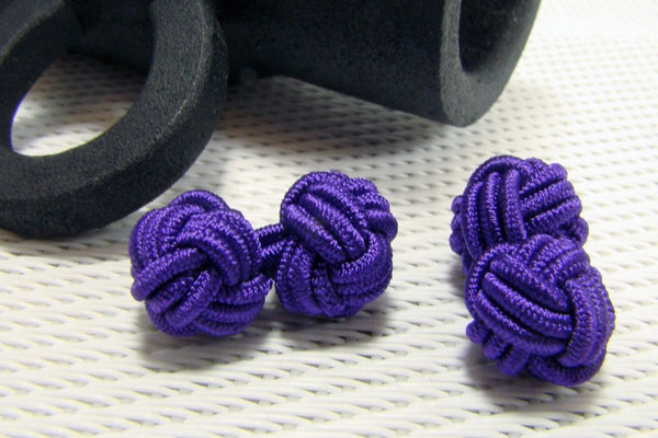 Manchetknopen Paars Gevlochten