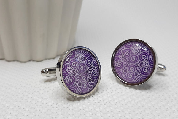 Manchetknopen Paarse Twirl