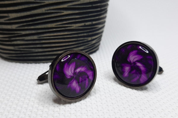 Manchetknopen Paarse Vlammen