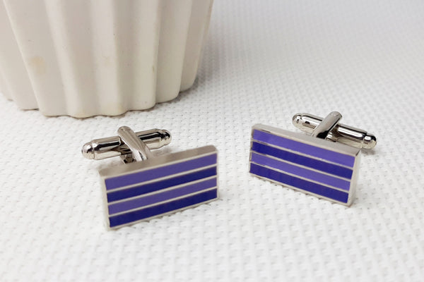 Manchetknopen Paars en Lila gestreept