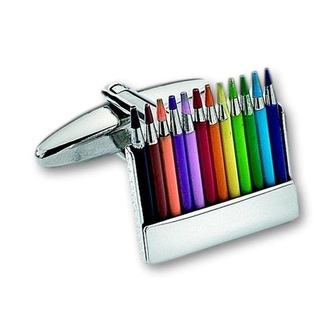 Manchetknopen 12 potloden in kleur detailfoto