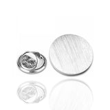 Zilveren Revers Pin Rond Mat met Logogravure - Echt Zilver