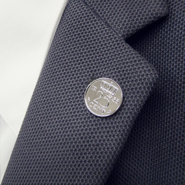 Reversspeld gemaakt van originele munt Kwartje (Jaartal naar keuze)