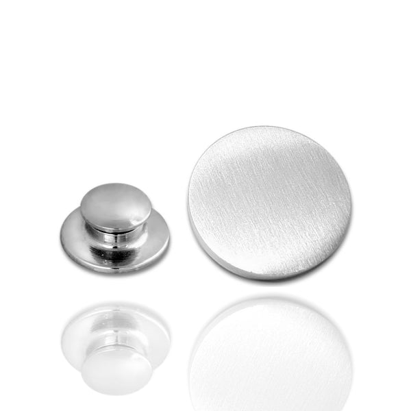 Revers Pin Mat Rond met Logogravure- Zilverkleurig