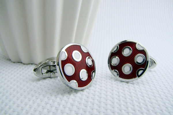 Manchetknopen Polka Dot Rood