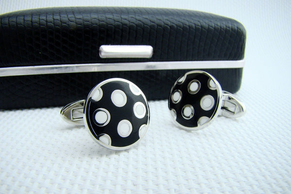 Manchetknopen Polka Dot Zwart