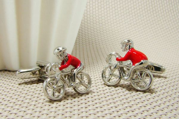 Manchetknopen Racefiets Rode Trui