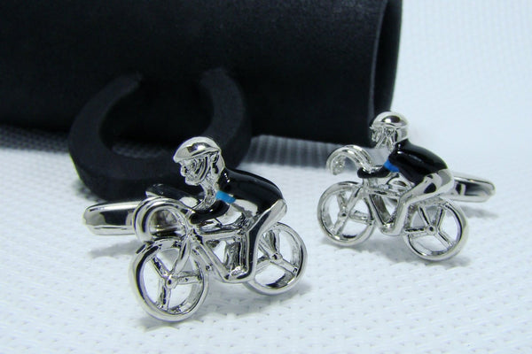 Manchetknopen Racefiets Zwarte Trui