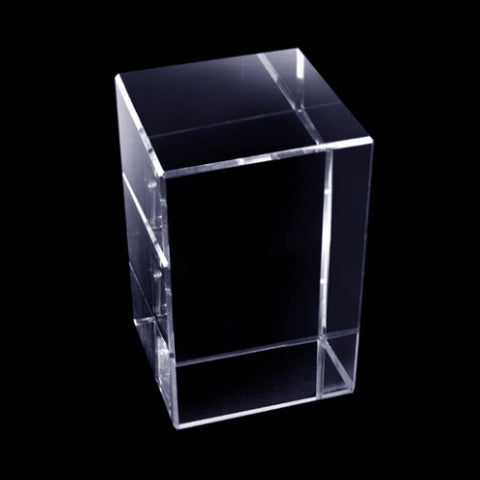 Glasgeschenk Rechthoek - 90x60x60 mm - inclusief gravure naar keuze