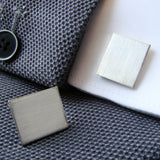 Zilveren Manchetknopen Rechthoek met Logogravure - Sterling Zilver