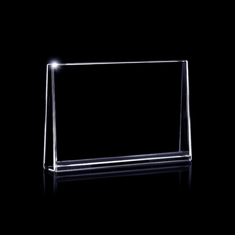 Glasgeschenk Rechthoek horizontaal schuin - 80x60x24/12 mm - inclusief gravure naar keuze