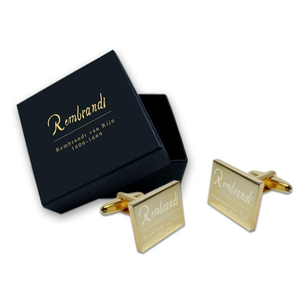 Kunst Manchetknopen Rembrandt van Rijn - Gegraveerde Handtekening van Rembrandt