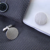 Zilveren Manchetknopen Rond met Logogravure - Sterling Zilver