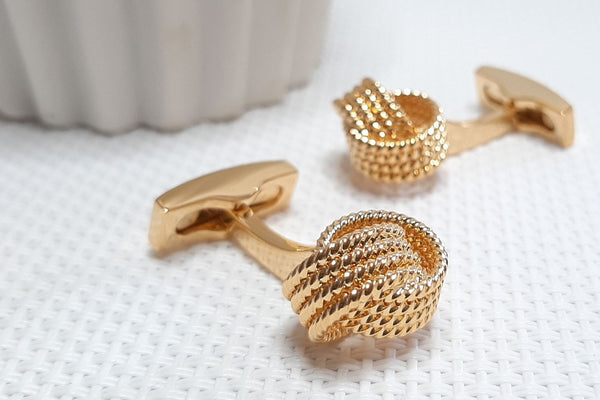 Manchetknopen Rope 4 banen - Goudkleurig