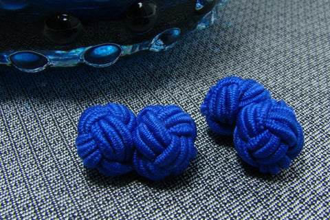 Manchetknopen Blauw (royalblue) Gevlochten