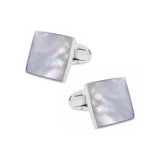 Zilveren Manchetknopen Mother of Pearl vierkant - Sterling Zilver