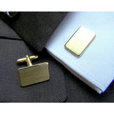 Op aanvraag - Gouden Manchetknopen Rechthoek met Logo gravure - 14K Geelgoud
