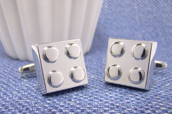 Manchetknopen Bouwsteen Zilver