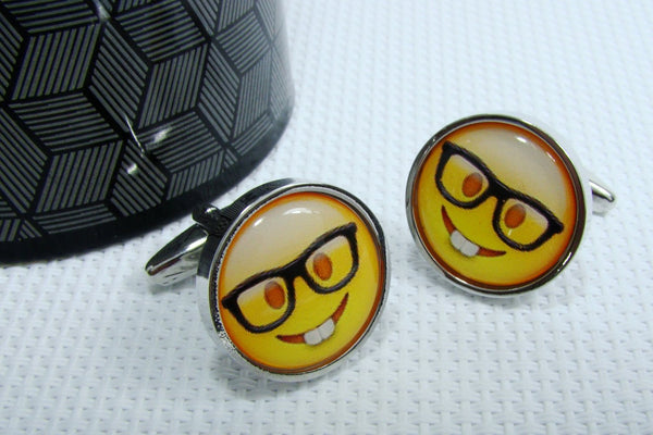 Manchetknopen Smiley Nerd