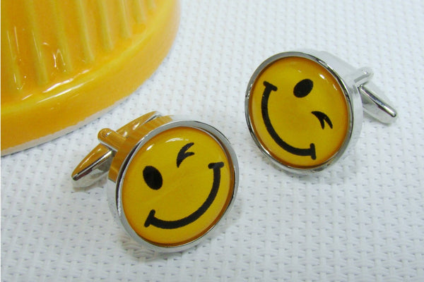 Manchetknopen Smiley Knipoog