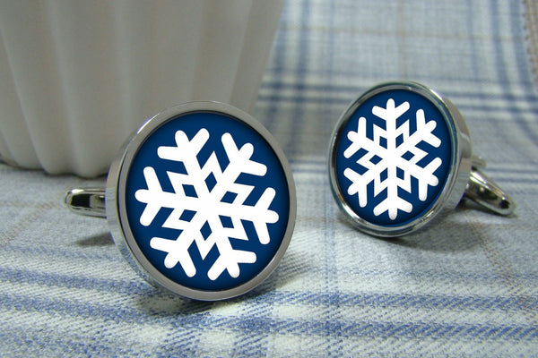 Manchetknopen Sneeuwvlok Blauw