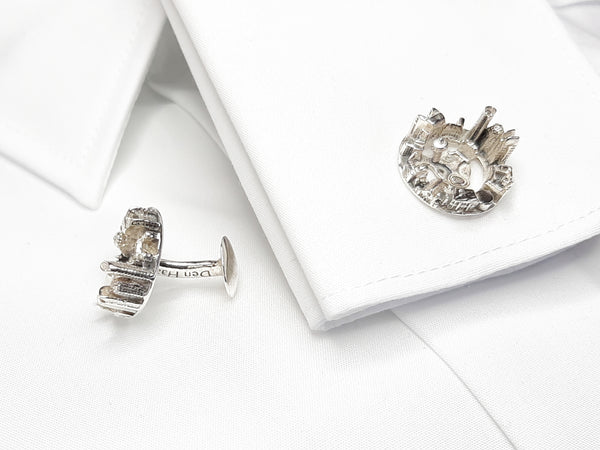 Zilveren Exclusieve Stadsmanchetknopen Den Haag