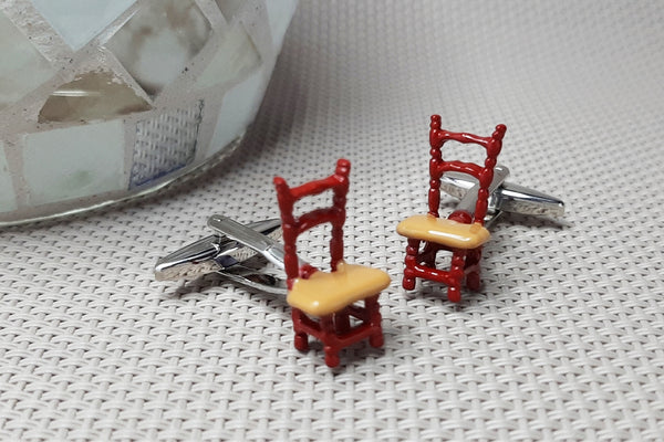 Manchetknopen Antieke Stoel - rietenzitting