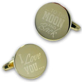 Manchetknopen I Love You To The Moon & Back tekst gravure