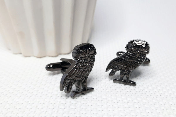 Manchetknopen Uil Antracietkleurig