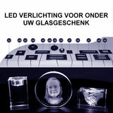 Glasgeschenk Rond - 70x64x32 mm - met gravure naar keuze
