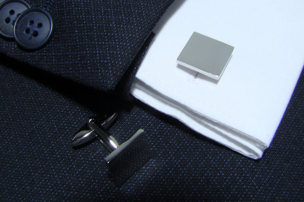 Manchetknopen Zilverkleurig Vierkant Glans - Stijlvol & Persoonlijk