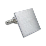 Zilveren Manchetknopen Vierkant met Vingerafdrukgravure- Sterling Zilver