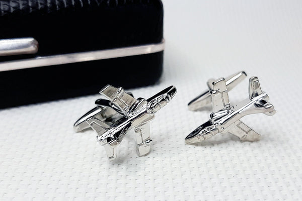 Manchetknopen Vliegtuig Zilverkleurig