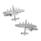 Manchetknopen Vliegtuig Avro Lancaster - Zilverkleurig
