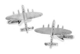 Manchetknopen Vliegtuig Avro Lancaster - Zilverkleurig