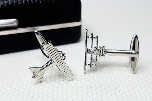 Manchetknopen Vliegtuig - Driedekker