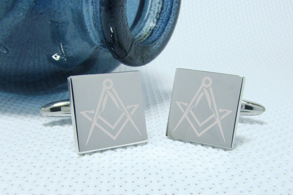 Manchetknopen vrijmetselarij gegraveerd