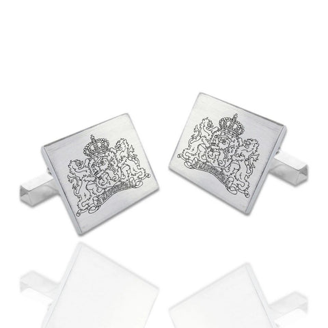 Zilveren Manchetknopen - Wapen van Nederland - 925/1000 zilver